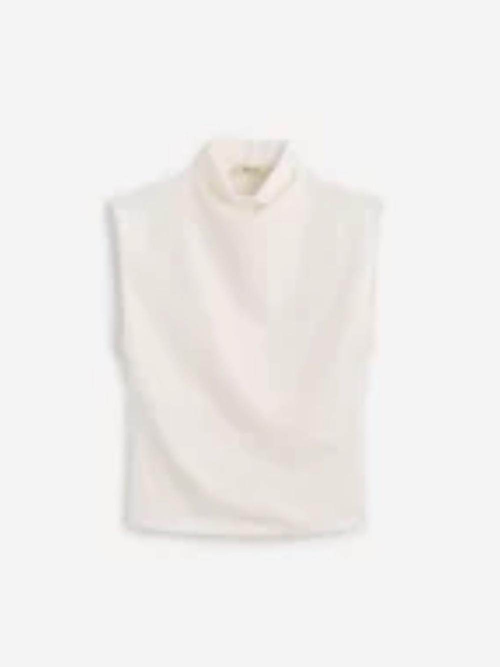 Madewell Cream Funnelneck Cropped Muscle Tee
